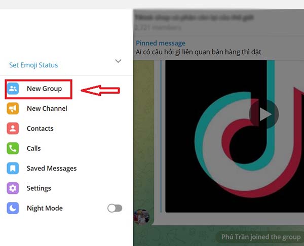 Cách tạo Group Telegram trên máy tính 1
