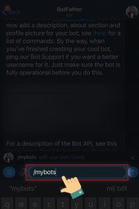 tạo dòng mô tả cho Bot trên Telegram