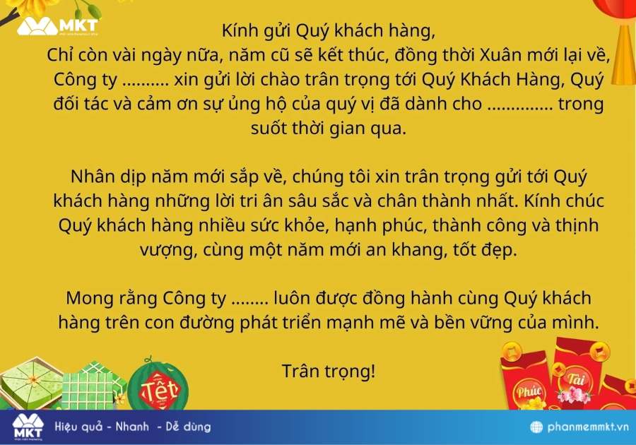 Mẫu thư chúc Tết