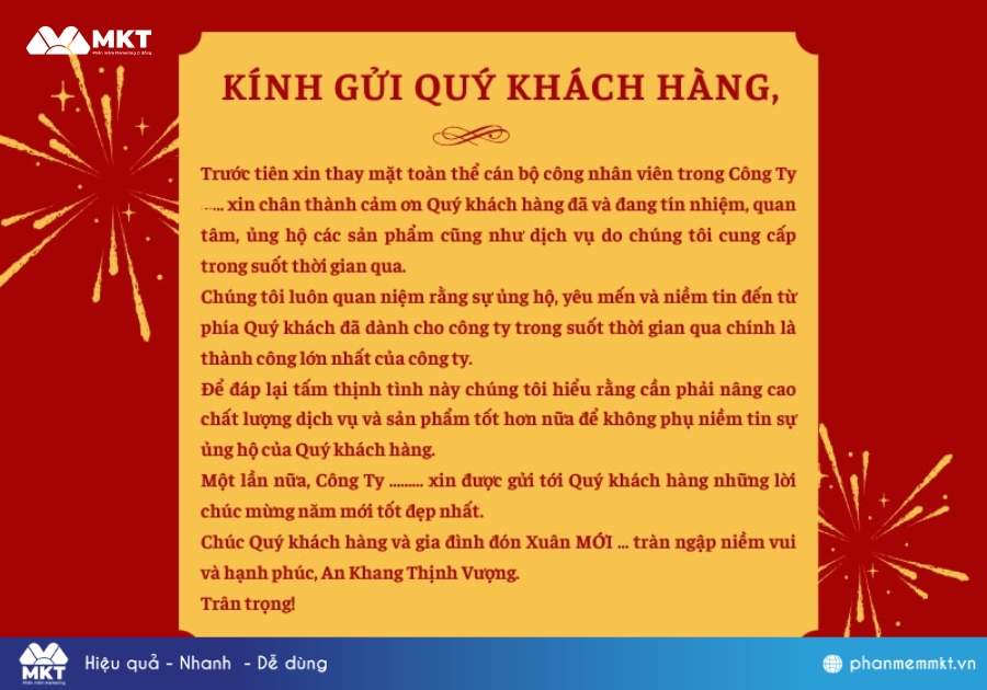 Mẫu thư chúc Tết