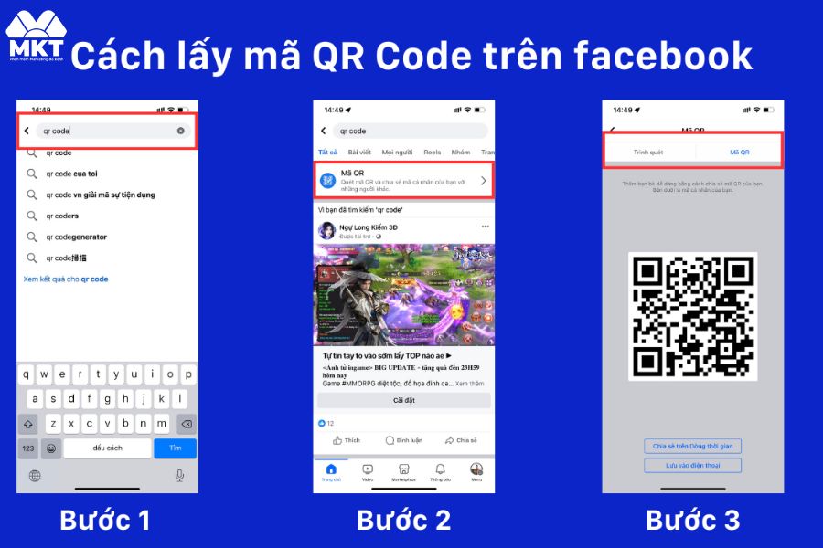Cách tạo mã QR Fanpage Facebook trên điện thoại